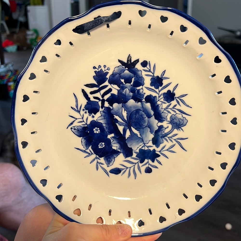Set of 8, blue and white plates for walls decorating, like Gzhel